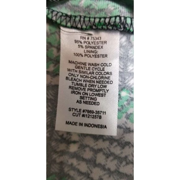 Valerie Bertinelli Cow-Neck Multicolor Black/Green Dress Size 8 - Picture 8 of 8